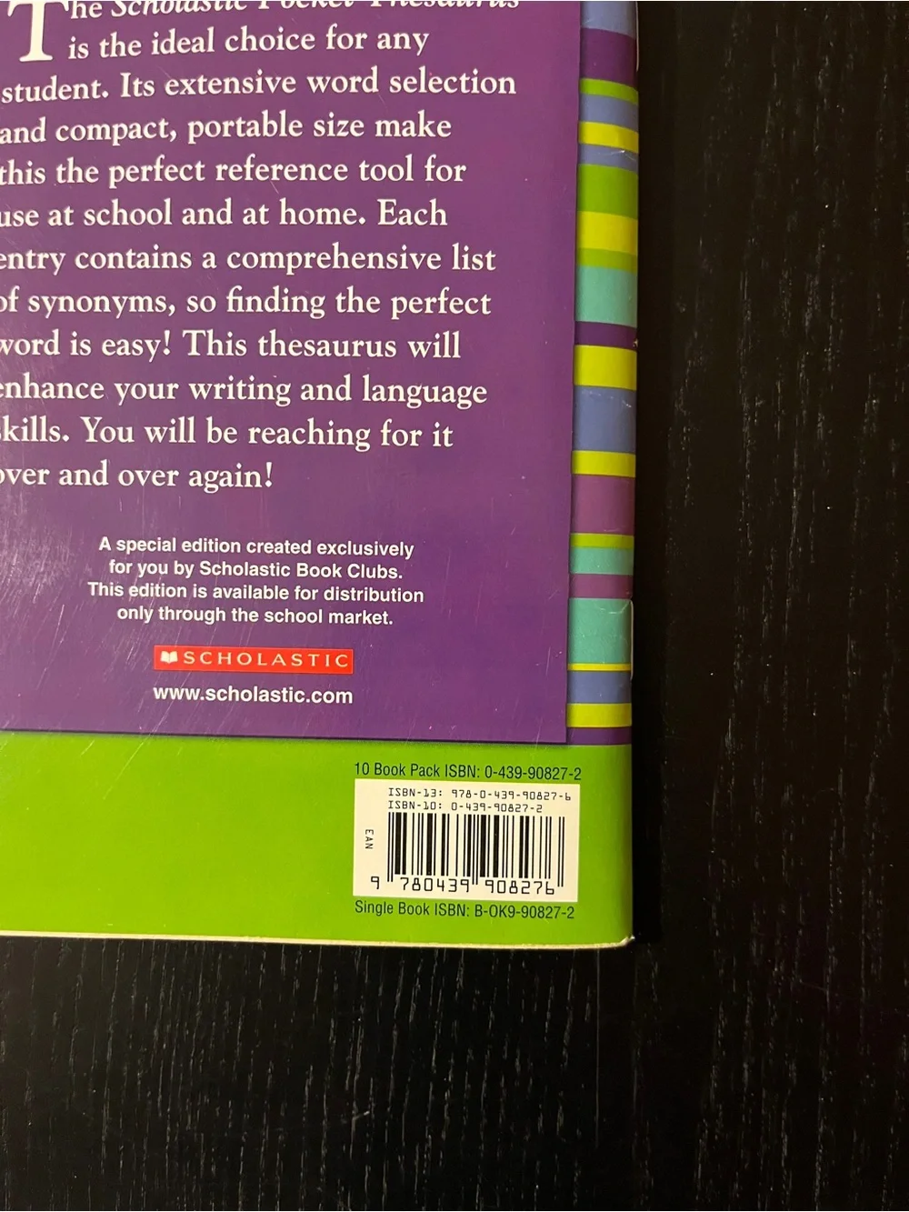 Scholastic Pocket Thesaurus Special Abridged Edition Paperback Book